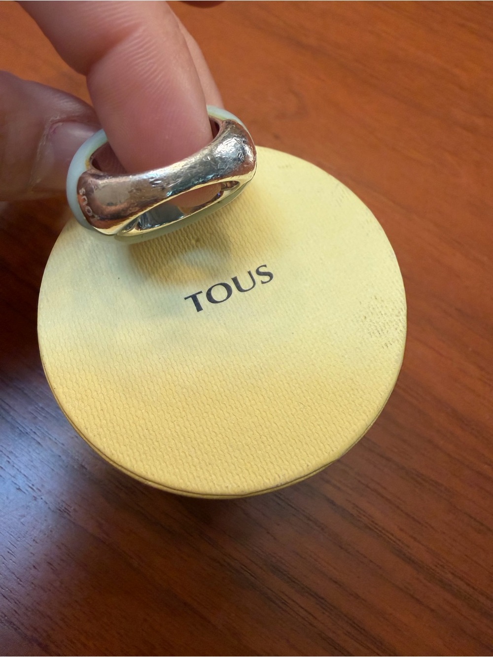 TOUS Pale Mint Green Statement Bear Ring – Silver - Picture 9 of 12